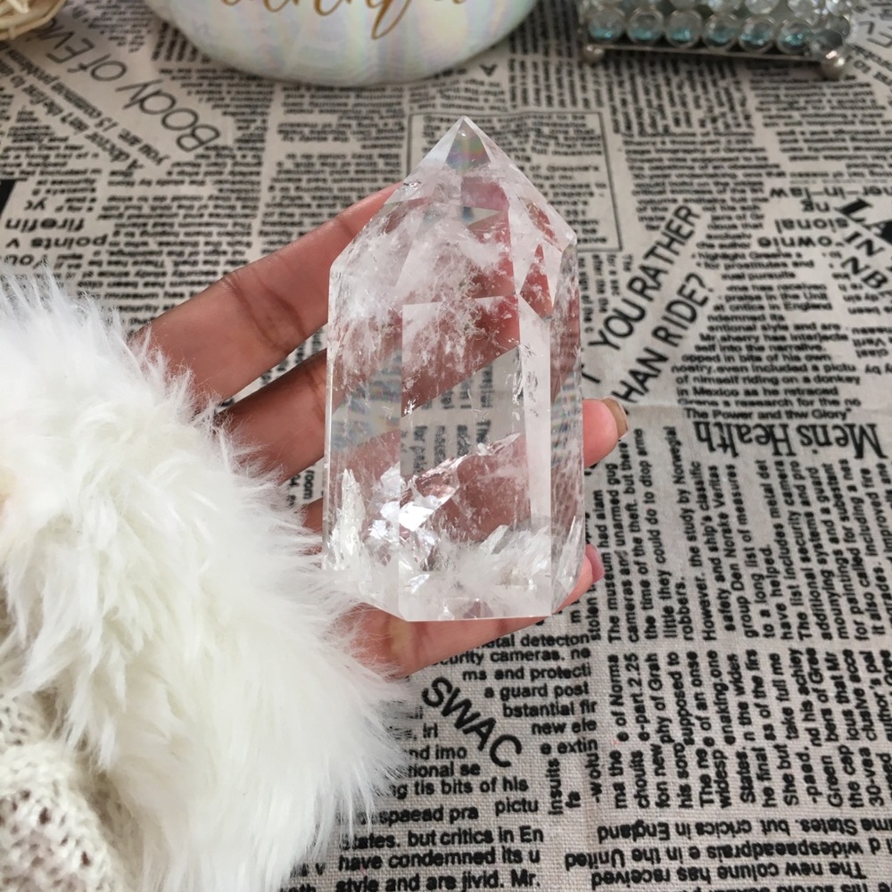🕉SOLD ON ETSY🕉Clear Quartz tower With Rainbows.
